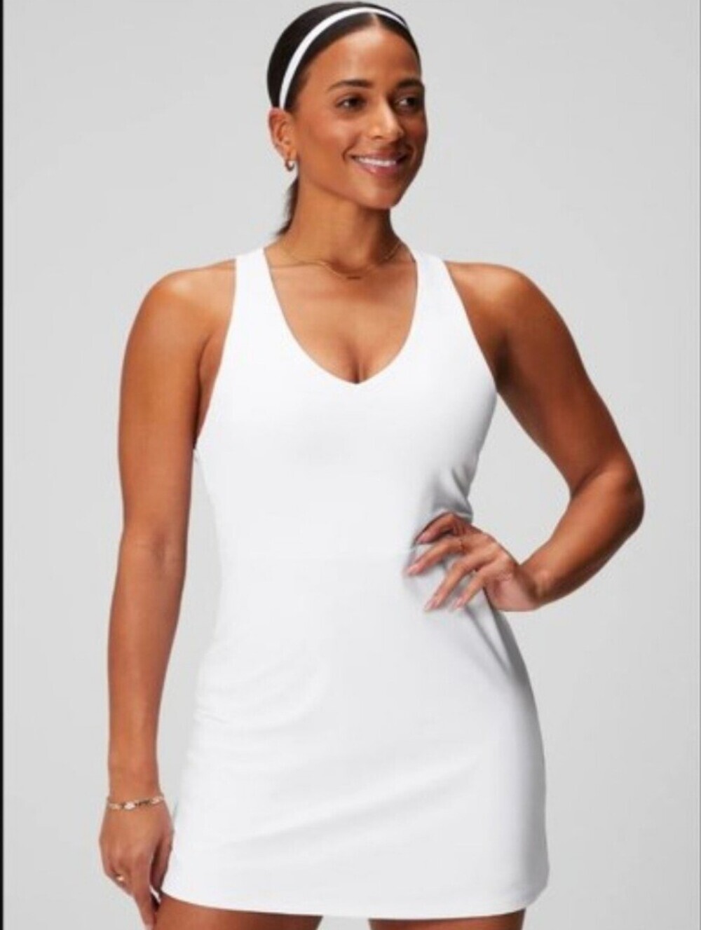 Fabletics Universal Tennis On-The-Go Dress White Athletic Sporty Size Small